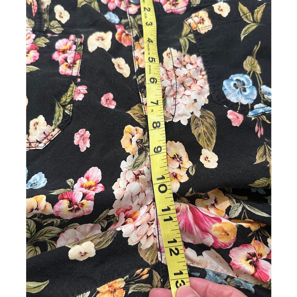 Maeve by Anthropologie The Colette Cropped Wide-Leg Pants Black Floral Print, 28 - Picture 7 of 9